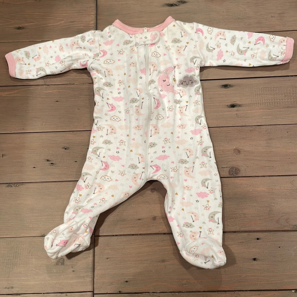 Swiggles Cloud, Stars, Moons Footie PJs 0-3M